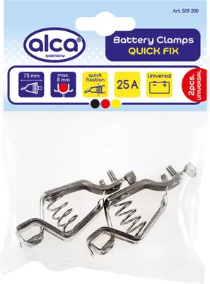 Produktbild von alca® Batterie-Klemmen Set 2 St. 25 A Battery Clamp Polklemmen Autobatterie 12 V Schnellverschluss PKW Transporter Boote Wohnmobile