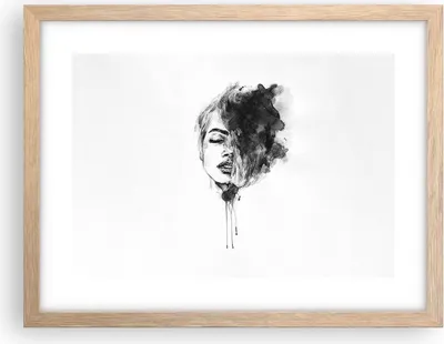 Produktbild von Gerahmtes Poster - Rahmen in heller Eiche - Frau Gesicht Abstraktion - 40x30 cm - Wand Bild - Wanddeko - Wandbilder - Kunstposter - Wandposter - Bilderrahmen - Bilder - Kunstdruck - P2NAA40x30-4934