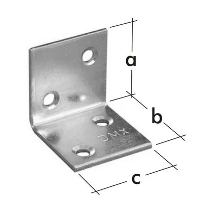 Produktbild von Lochplattenwinkel 40x40x40mm verzinkt Lochplattenwinkel Stuhlwinkel