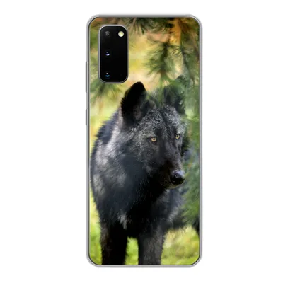 Produktbild von MuchoWow® Handyhülle Schutzhülle Hülle für Samsung Galaxy S20 Wolf - Makro - Blätter Silikon Softcase Handy Hülle - Bild
