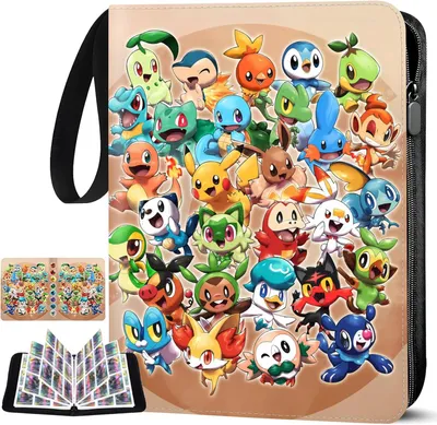 Produktbild von Pokémon Sammelkarten Album, Sammelalbum für Karten, Kunstleder Sammelalbum mit Reißverschluss, 50 Seiten 900 Taschen - 4 pocket