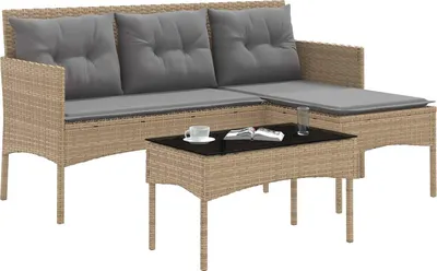 Image de vidaXL Ensemble canapé de jardin avec coussins 2 pièces en polyrotin