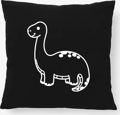 Produktbild von Huuraa Kissen Brontosaurus Dinosaurier 40x40cm mit Füllung Black Baumwolle Dekokissen Geschenkidee