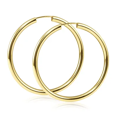 Produktbild von MATERIA Damen Creolen Gold 585 Ohrringe 30mm Goldcreolen flexibel mit Geschenk-Box  Germany #GO-6