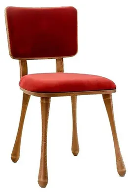 Produktbild von Stuhl Wohnzimmerstuhl Esszimmerstuhl Küchenstuhl Polsterstuhl Rot Holz