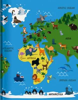 Produktbild von Notizbuch Kids Map groß mit Fadenheftung, Lesebändchen und liniertem Einlegeblatt