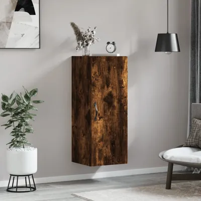Obrázok produktu pre vidaXL Nástenná skrinka Smoked Oak 34,5x34x90 cm Materiál dreva