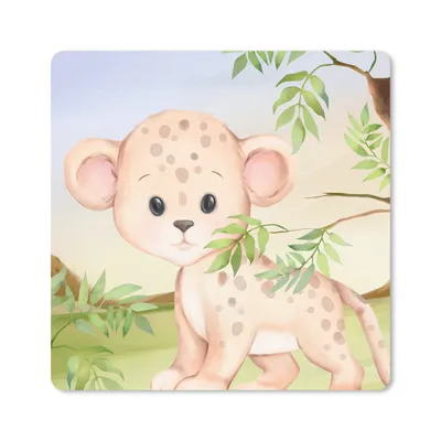 Produktbild von MuchoWow® Mauspad Mousepad Leopard - Dschungel - Blätter 20x20 cm - Mousepads - Maus Mat - Pad - Mausunterlage - Desk Mat - Bureauartikeln