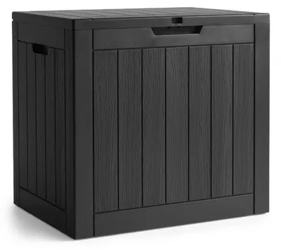 Produktbild von Garten-Aufbewahrungsbox - 117 l - Wasserdicht - Kunststoff - Für Kissen und Werkzeuge - Balkon und Terrasse - Schwarz