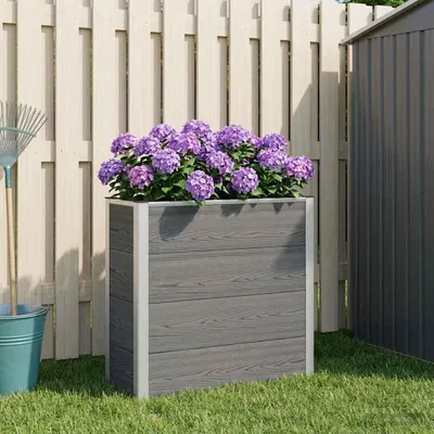 Produktbild von Maison Exclusive - Hochbeet Grau 75 x 30 x 82 cm WPC und Aluminium