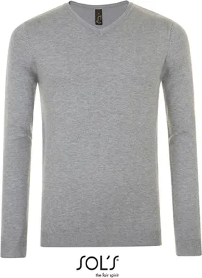 Image de SOLs 01710 | Sweat homme Glory / 1x1 Élasthanne - Couleur : Grey Melange - Taille : L