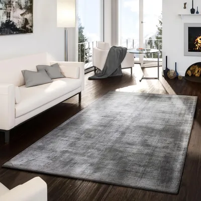Produktbild von TT Home Wohnzimmer Teppich Viskose Kurzflor Unifarben Used Look Abstraktes Design Modern Größe 120x170 cm