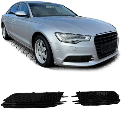 Obrázok produktu pre Predný nárazník, mriežka, čierna, lesklá, pre Audi A6 C7 (modelové roky 2011-2014), nie pre verziu S-line, pre ľavú a pravú stranu