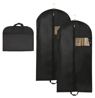 Image de 2 sacs de rangement pour vêtements – avec fermeture éclair et poignées de transport – 120 x 60 cm