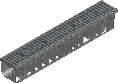 Produktbild von HAURATON RECYFIX Rinne mit FIBRETEC Stegrost 1000x160x150mm