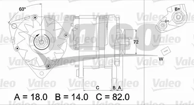 Produktbild von VALEO 436303 Lichtmaschine Generator LiMa 90A 14V für VW GOLF III (1H1) GOLF II (19E, 1G1) für AUDI 80 Limousine (8C2, B4) 80 (89, 89Q, 8A, B3)