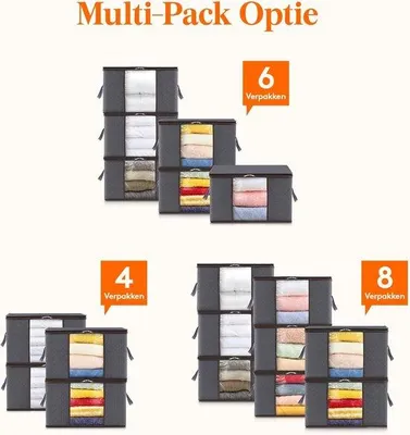 Produktbild von Famanu Aufbewahrungsboxen 6er Set mit Deckel - 75L, grau