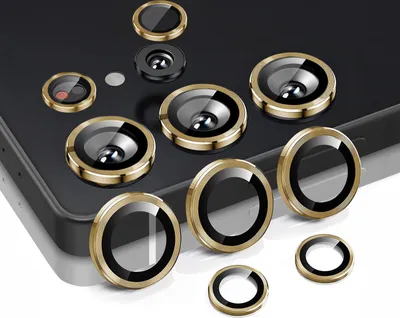Produktbild von Kamera Linsenschutz Glas Set für Samsung Galaxy S25 Ultra Schutzglas Camera Linse Panzerfolie 9H Gold