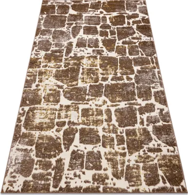 Produktbild von Modern MEFE Teppich 6184 Pflasterung Backstein - Strukturell zwei Ebenen aus Vlies dunkelbeige beige 160x220 cm