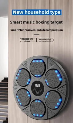 Produktbild von Intelligenter Boxtrainer - Wandmontiertes Boxpad - Bluetooth-Musik - Reaktions- und Schnelligkeitstraining - Zielpad - Inkl. Handschuhe - Farbe A