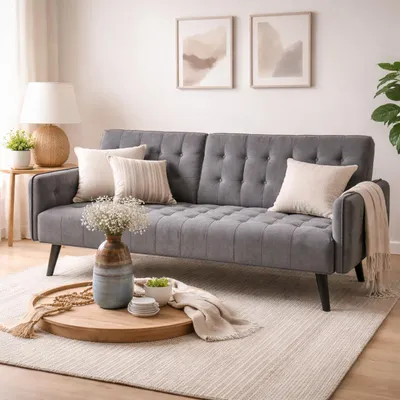 Produktbild von Sofa mit Schlaffunktion und Getränkehalter
