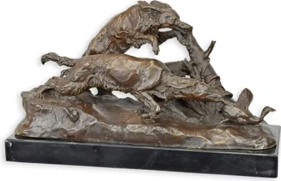 Produktbild von Eine Bronzeskulptur einer Entenjagd Replikat Retro Design Dekoration