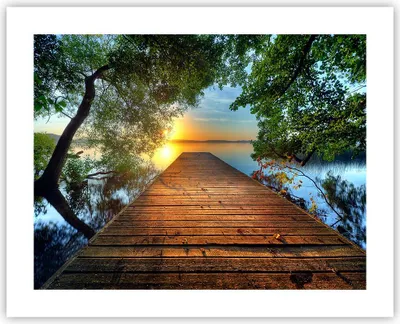 Produktbild von Poster - Poster ohne Rahmen - Brücke See - 50x40 cm - Wand Bild - Wanddeko - Wandbilder - Kunstposter - Wandposter - Bilder - Kunstdruck - Wanddekoration - Wandbild - P2XAA50x40-3528