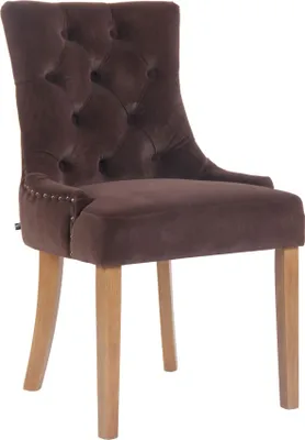 Produktbild von Esszimmerstuhl HILON - Samt Braun 55x58x92 cm Hellbraun | Essstühle Esszimmerstühle Küchenstühle Wohnzimmerstühle