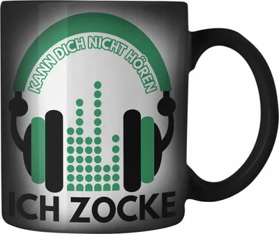 Produktbild von Trendation - Kann Dich Nicht Hören Ich Zocke Farbwechsel Zauber-Tasse Geschenk Gamer Gamergirl (Schwarz)