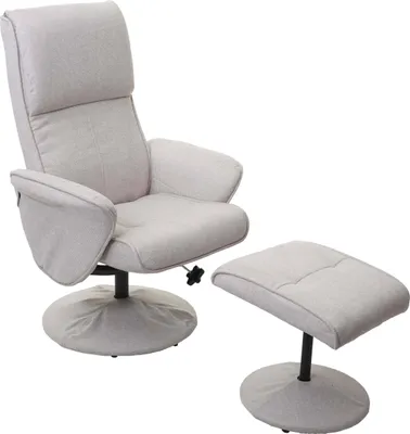 Immagine prodotto di Helsinki recliner, poltrona TV reclinabile Poltrona TV con sgabello ~ tessuto/tessuto, crema-beige