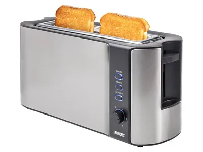 Produktbild von Princess 142353 Langschlitz-Toaster - 2 Scheibe(n) - Schwarz - Edelstahl - Edelstahl - Tasten - Drehregler - 1000 W - 220 - 240 V