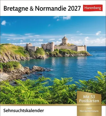 Zdjęcie produktu dla Kalendarz Bretania i Normandia 2027 - Kalendarz ścienny z 53 pocztówkami