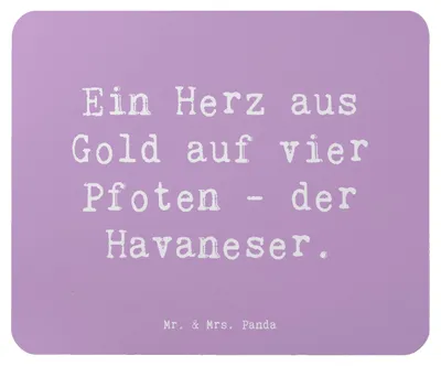 Produktbild von Mr. & Mrs. Panda Mousepad Spruch Goldherz Havaneser - Lavendeltraum - Geschenk, notebook mauspad, Spiel, treuer Begleiter, computer, Mouse Pad, Hunderasse, Familienhund