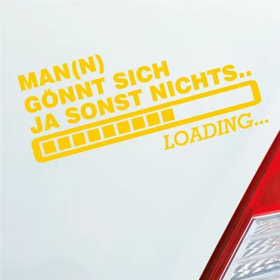 Produktbild von Auto Aufkleber Man(n) gönnt sich ja sonst nichts Boost Loadign 15x7 cm Gelb Sticker Heckscheibenaufkleber