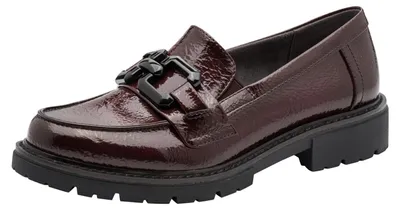 Produktbild von Jana Damen Loafer ohne Absatz Elegant Vegan, Bordeaux Paten, 41