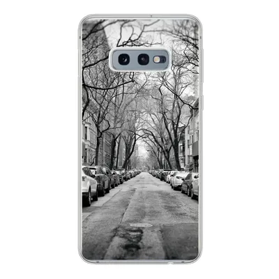 Produktbild von MuchoWow® Handyhülle Schutzhülle Hülle für Samsung Galaxy S10e Geparkte Autos in New York - schwarz und weiß Silikon Softcase Handy Hülle - Handy