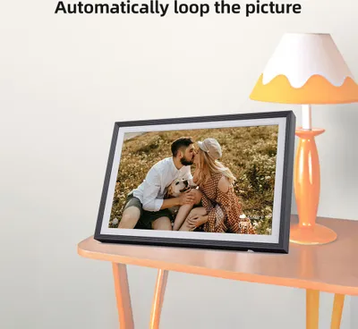 Obrázek produktu pro 10,1palcový digitální fotorámeček, elektronické stolní album, obrazovka IPS 1280 x 800, podporuje funkce foto/video/hudba/hodiny/kalendář se stojánkem na zadní straně