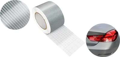 Produktbild von Carbon Folie 10x50 cm - Carbon 3D Silber - Carbonfolie matt mit Luftkanal-Kleber und UV-Schutz - Selbstklebend Autofolie für Innen und Außen - Auto Folierung für Tuning - Einstiegsleisten Schutz