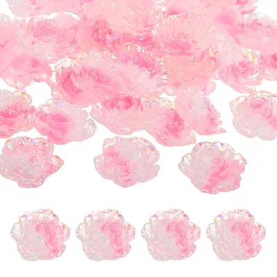 40er Set Harz-Rosen-Anhänger, 30 mm, flach, DIY-Schmuck