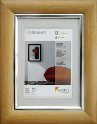 Produktbild von Kunststoff Bilderrahmen Elegance buche-metallic-silber, 13 x 18 cm