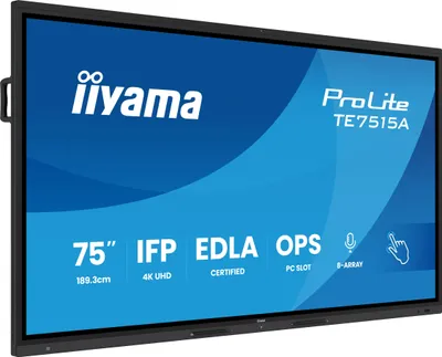 Obrázok produktu pre iiyama TE7515A-B2AG, Dizajn stánku, 190,5 cm (75"), 3840 x 2160 px, Wi-Fi, 24/7