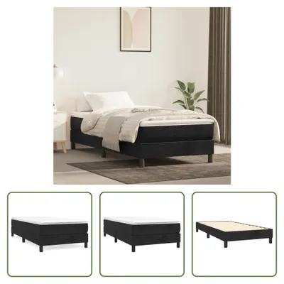 Obrázek produktu pro The Living Store rám postele černý 90x200 cm sametový