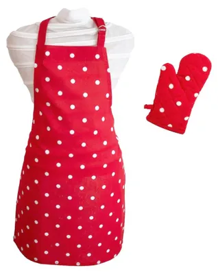 Immagine prodotto di ARÔME HOME, set da cucina per bambini, rosso con pois bianchi