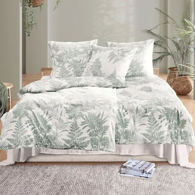 Produktbild von Irisette Seersucker Bettwäsche Easy 8649 grün 155x220 cm + 80x80 cm