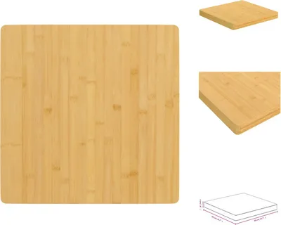 Immagine prodotto di vidaXL Piano da tavolo 50x50x4 cm in bambù - Piani da tavolo