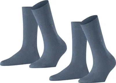 Produktbild von Burlington Damen Socken 2er Pack - Everyday  Kurzstrumpf, Onesize, Unifarben Blau 36-41