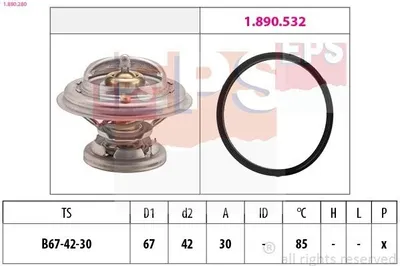 Produktbild von EPS Thermostat Kühlmittel 85°C passend für MERCEDES-BENZ 190 (W201) Stufenheck (W124) C-Klasse Limousine (W202) E-Klasse Limousine (W210)