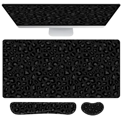 Zdjęcie produktu dla Zestaw podkładki pod mysz 3 w 1 z podkładkami pod nadgarstek, 80x40 cm, antypoślizgowa, ergonomiczna, Gepard