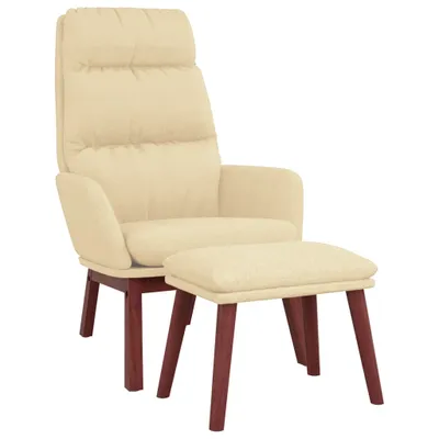 Produktbild von Relaxsessel mit Hocker Creme Stoff