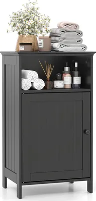 Produktbild von Badezimmerschrank mit verstellbarem Regal, 40 x 30 x 70 cm, Schwarz